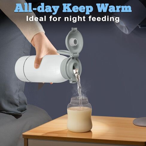 Portable Bottle Warmer, 17 Oz Travel Bottle Warmer with Super Fast Charging, Rechargeable Baby Bottle Warmer with Adjustable Temp & Keep Warm for Formula, Cordless Water Warmer Outdoor in Kuwait