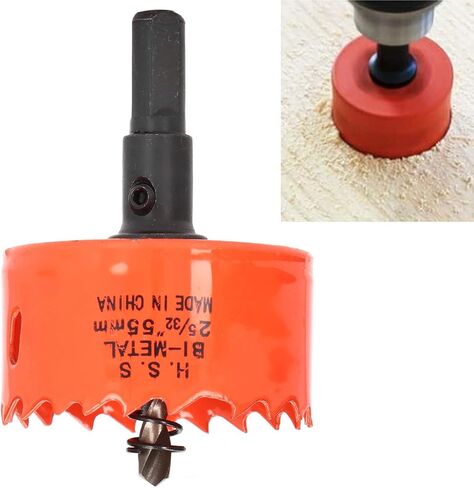 Hole Saw Drill Bit Sharply Teeth High Speed Steel Hole Cutter Easy Chip Removal Precise Cutting for Wood Metal Plastic PVC Board 32mm Depth (2-5/32"(55mm)) in Saudi Arabia