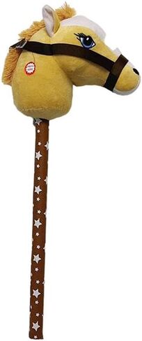 Generic Plush Stick Horse Plush Horse Riding Stick Hobby Horse Riding Toy for Boys Girls, Light Brown A in Kuwait