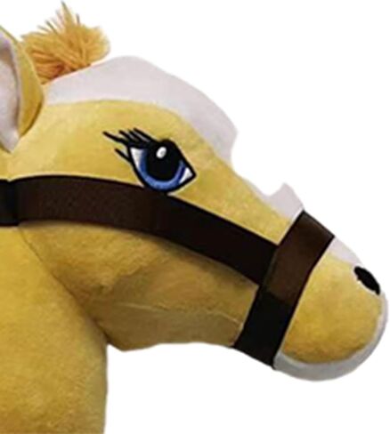 Generic Plush Stick Horse Plush Horse Riding Stick Hobby Horse Riding Toy for Boys Girls, Light Brown A in Kuwait