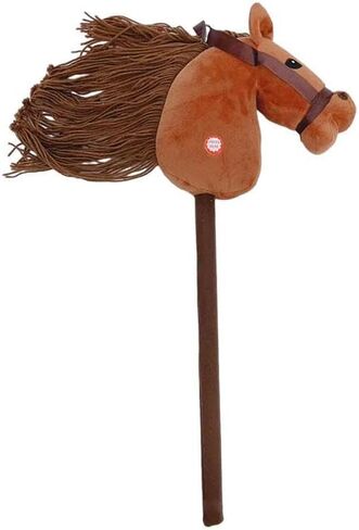 Generic Plush Stick Horse Plush Horse Riding Stick Hobby Horse Riding Toy for Boys Girls, Light Brown A in Kuwait