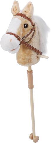 ZJchao Stick Horse، Caballos De Juguete para Nios ألعاب الحصان القطيفة لعبة عصا الحصان للبنين والبنات عصا الحصان القطيفة المصنوعة يدويًا هواية الحصان على عصا (قهوة) in Saudi Arabia