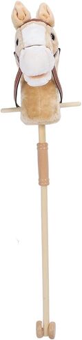 ZJchao Stick Horse، Caballos De Juguete para Nios ألعاب الحصان القطيفة لعبة عصا الحصان للبنين والبنات عصا الحصان القطيفة المصنوعة يدويًا هواية الحصان على عصا (قهوة) in Saudi Arabia