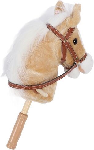 ZJchao Stick Horse، Caballos De Juguete para Nios ألعاب الحصان القطيفة لعبة عصا الحصان للبنين والبنات عصا الحصان القطيفة المصنوعة يدويًا هواية الحصان على عصا (قهوة) in Saudi Arabia