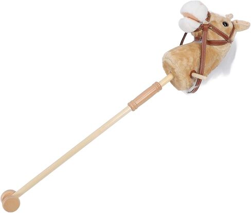 ZJchao Stick Horse، Caballos De Juguete para Nios ألعاب الحصان القطيفة لعبة عصا الحصان للبنين والبنات عصا الحصان القطيفة المصنوعة يدويًا هواية الحصان على عصا (قهوة) in Saudi Arabia