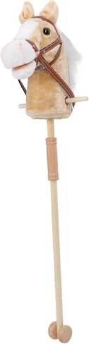 ZJchao Stick Horse، Caballos De Juguete para Nios ألعاب الحصان القطيفة لعبة عصا الحصان للبنين والبنات عصا الحصان القطيفة المصنوعة يدويًا هواية الحصان على عصا (قهوة) in Saudi Arabia