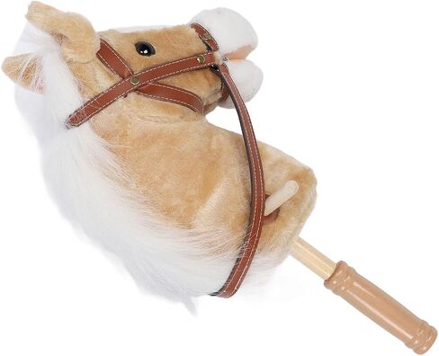 ZJchao Stick Horse، Caballos De Juguete para Nios ألعاب الحصان القطيفة لعبة عصا الحصان للبنين والبنات عصا الحصان القطيفة المصنوعة يدويًا هواية الحصان على عصا (قهوة) in Saudi Arabia
