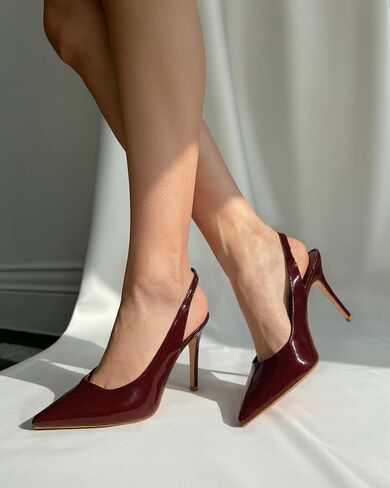 heelchic Slingback Heels for Women Pointed Toe Stiletto Heel Closed Toe Pumps Slip on High Heels 2.95 inch Dress Pumps in Saudi Arabia