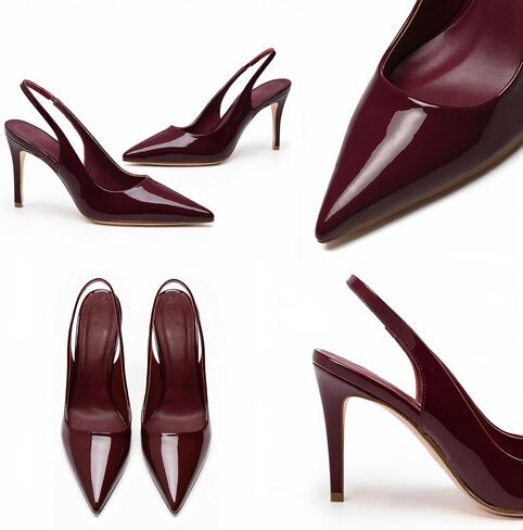 heelchic Slingback Heels for Women Pointed Toe Stiletto Heel Closed Toe Pumps Slip on High Heels 2.95 inch Dress Pumps in Saudi Arabia