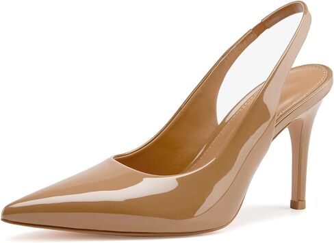 حذاء Heelchic بكعب خلفي للنساء بمقدمة مدببة وكعب ستيليتو وكعب مغلق عند الأصابع سهل الارتداء بكعب عالٍ مقاس 2.95 بوصة in Saudi Arabia