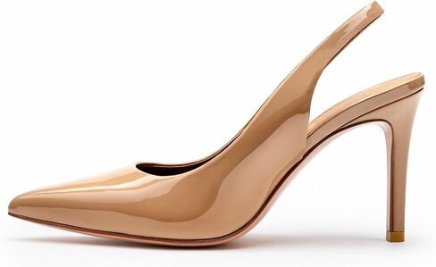 حذاء Heelchic بكعب خلفي للنساء بمقدمة مدببة وكعب ستيليتو وكعب مغلق عند الأصابع سهل الارتداء بكعب عالٍ مقاس 2.95 بوصة in Saudi Arabia