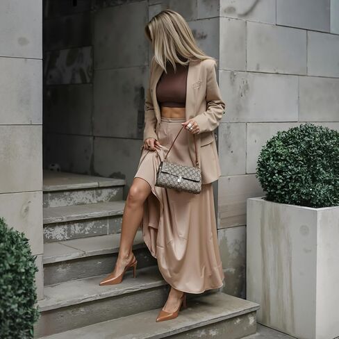 حذاء Heelchic بكعب خلفي للنساء بمقدمة مدببة وكعب ستيليتو وكعب مغلق عند الأصابع سهل الارتداء بكعب عالٍ مقاس 2.95 بوصة in Saudi Arabia