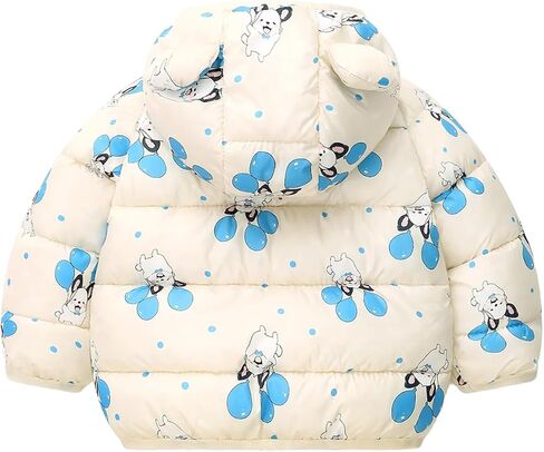 Baby Boys Girls Coats Toddler Puffer Jacket Bear Hooded Winter Clothes Outwear 9M-6Y in Kuwait