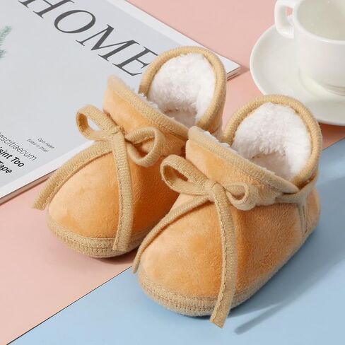 Baby Booties Newborn Fleece First Walking Shoes Non-Slip Sole Slippers Cozy Warm Booties for Infant Toddler Boys Girls in Saudi Arabia