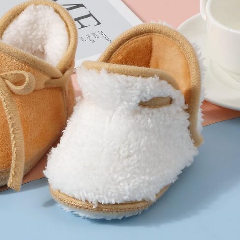 Baby Booties Newborn Fleece First Walking Shoes Non-Slip Sole Slippers Cozy Warm Booties for Infant Toddler Boys Girls in Saudi Arabia