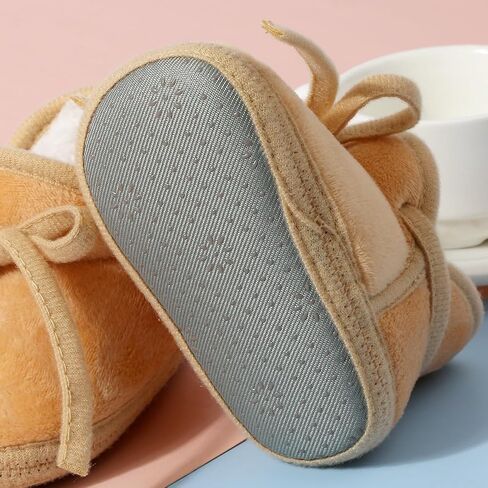 Baby Booties Newborn Fleece First Walking Shoes Non-Slip Sole Slippers Cozy Warm Booties for Infant Toddler Boys Girls in Saudi Arabia