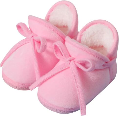 Baby Booties Newborn Fleece First Walking Shoes Non-Slip Sole Slippers Cozy Warm Booties for Infant Toddler Boys Girls in Saudi Arabia