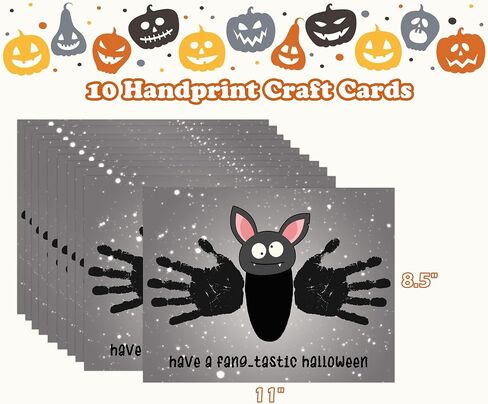 Halloween Baby Handprint Kit, Baby's First Halloween, DIY Handprint Keepsake Art, Baby Keepsake, Newborn Hand and Footprint Kit, DIY Newborn Hand and Foot Arts and Crafts, Art Teacher Supplies, 02 in Saudi Arabia