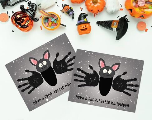 Halloween Baby Handprint Kit, Baby's First Halloween, DIY Handprint Keepsake Art, Baby Keepsake, Newborn Hand and Footprint Kit, DIY Newborn Hand and Foot Arts and Crafts, Art Teacher Supplies, 02 in Saudi Arabia