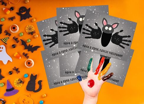 Halloween Baby Handprint Kit, Baby's First Halloween, DIY Handprint Keepsake Art, Baby Keepsake, Newborn Hand and Footprint Kit, DIY Newborn Hand and Foot Arts and Crafts, Art Teacher Supplies, 02 in Saudi Arabia