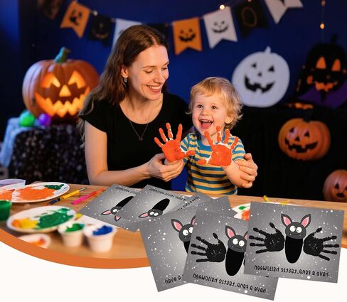 Halloween Baby Handprint Kit, Baby's First Halloween, DIY Handprint Keepsake Art, Baby Keepsake, Newborn Hand and Footprint Kit, DIY Newborn Hand and Foot Arts and Crafts, Art Teacher Supplies, 02 in Saudi Arabia