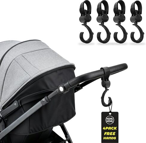 Stroller Hook Universal Stroller Clip Baby Travel Essential Wheelchair Accessories Gear for Bag 2pcs Aluminum Hook 2pcs Plastic Hook in Kuwait