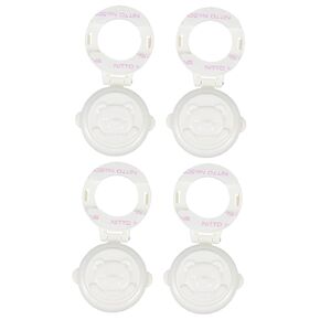Uonlytech 4pcs Protection Cap Pressing Devices Button Lock Appliance Button Security Lock Dishwasher Safety Lock Button Cover car Button Security Lock Child Baby abs White Safety mask Round