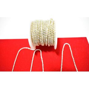 11 Yards Crystal Rhinestone Close Chain Trimming Claw Chain Jewelry Crafts DIY (2mm Silver)