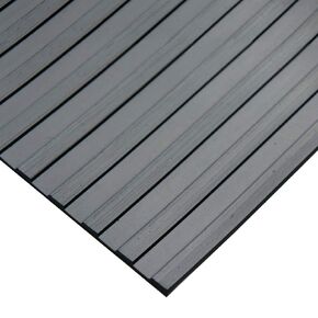 Rubber-Cal 03-168-W-WR-10 "Wide Rib" Rubber Flooring Mat, 1/8" Thick, 4' x 10', Black Runner Mats