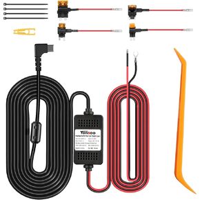 Dash Cam Hardwire Kit USB C,13ft Type-C Hard Wire Kit for Dash Camera,USB C Hard Wire Kit Fuse for Dashcam,12V-24V to 5V Hardwire Kit Car Camera Charger Power Cord with Low Voltage Protection