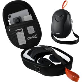 حقيبة حمل RCstyle Hibloks لجهاز Quest 3 مع منفذ شحن مغناطيسي 40 وات، حقيبة سفر صلبة بتصميم مدمج، سماعة رأس VR الكل في واحد وحقيبة ظهر بحزام كتف ممتد لوحدة التحكم in Kuwait