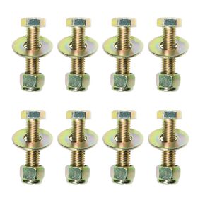 3/8" x 2" Hex head bolt by color galvanization with Nylon lock nut and large size washer Assortment Kit,Alloy steel,Grade 5.(8pcs pack)