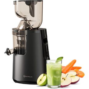 آلات عصارة المضغ البطيئة من نيبولا غراندي، عصارة ضغط بارد قوية مع مجرى تغذية كبير، عصارات مضغ كهربائية للخضروات والفواكه، سهلة التنظيف، ضمان لمدة 5 سنوات (أحمر غامق) in Kuwait