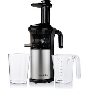 moRollio Cold Press Juicer; Slow Masticating Juicer Machine for Vegetables and Fruit; 200W Powerful Slow Juicer, Reverse Function, Easy to Clean; BPA Free; High Extraction Rate