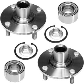 TUCAREST 518510 x2 (Pair) Front Wheel Bearing and Hub Assembly Compatible 2000 01 02 03 04 05 06 07 08 09 10 2011 Ford Focus [Hub Repair Kit 4 Lug]