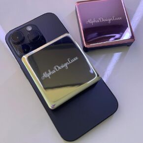 AlphaDesignLuxe Latest 2024 Magnetic Power Bank Fast Charging 5000mAh Wireless Mag-Safe Charger Portable Battery Pack for Mobile Devices Cell Phones Smartphones iPhone Android Samsung (Pink Panther)