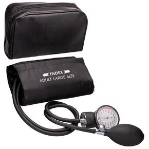 NOVAMEDIC Professional Black Large Adult Size Blood Pressure Machine, Aneroid Sphygmomanometer Medical Supplies, Manual Emergency BP Monitor for High Blood Pressure with Carrying Case