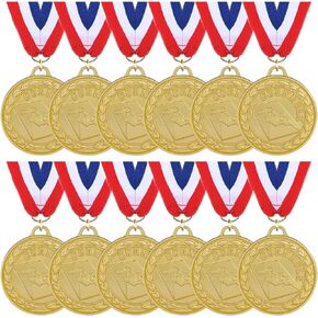 Cornhole Medals for Awards for Kids Adults, 12-Pack Gold Metals Awards Medal for Kid’s Sports Cornhole Team Participation Trophies, Cornhole Party Favors, 2 Inches