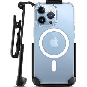 حافظة حزام مغناطيسي مغلفة لهاتف iPhone 14 Pro Max مع مشبك حافظة، متوافقة مع MagSafe (شفاف كريستالي)