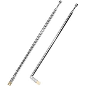 Aifeier ET 2Pcs Telescopic Antenna, 24 Inch Long 4 Section Stainless Steel Radio Antenna, FM Antenna for Audio, TV Tuners, Radio Receivers, Walkie Talkies