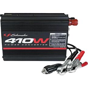Schumacher XI41B 410 Continuous Watt/820 Peak Watt Power Inverter – Converts Vehicle DC Power to 120V AC Household Power – Two AC Outlets – USB Port