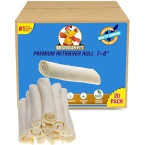 Premium Retriever Rolls 10-11 inch (18 Pack)-100% Natural Single Sheet Rawhide