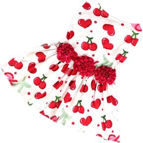 BAMY Flower Dog Dress Valentine's Day Teddy Skirt Rose Cat Clothes Sweet Princess Bomei Costume Pet Tutu for Spring Summer Wedding Party (Rose Red, L)
