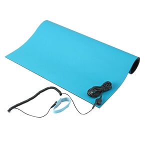 MWRF Source™ ESD Mat Kit with Wrist Strap and Grounding Cord (0.07 inches) (18" x 30", Gray)