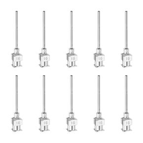 HARFINGTON 10pcs 18Gauge Stainless Steel Dispensing Needles, 1" All Metal Glue Needle Tube Blunt Tips Luer Lock for Thick Liquids, Ink, Glue, Lab Use