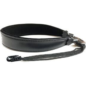 حزام ساكسفون RAUYIVANY، طول قابل للتعديل (16-22 بوصة)، حزام رقبة ساكسفون من الجلد الناعم مع خطاف J بلاستيكي، للساكسفون والكلارينيت والمزمار (أسود) in Kuwait