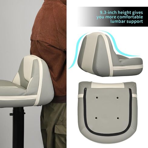 Leader Accessories Pro Casting Boat Seats Lean Pro مقعد قارب صيد بعقب مقعدين (أسود وأحمر) in Kuwait