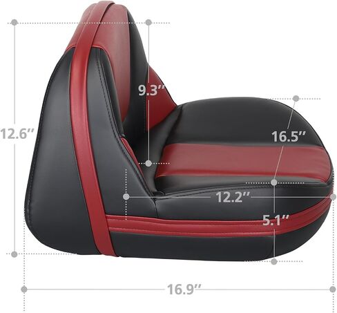Leader Accessories Pro Casting Boat Seats Lean Pro مقعد قارب صيد بعقب مقعدين (أسود وأحمر) in Kuwait