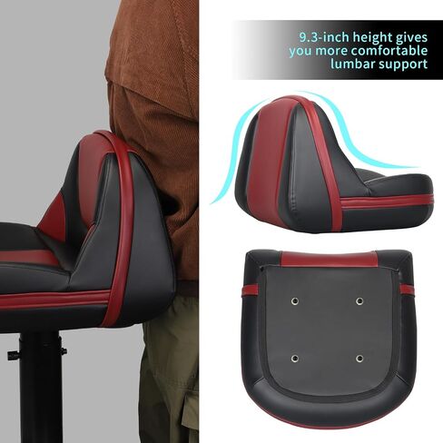Leader Accessories Pro Casting Boat Seats Lean Pro مقعد قارب صيد بعقب مقعدين (أسود وأحمر) in Kuwait
