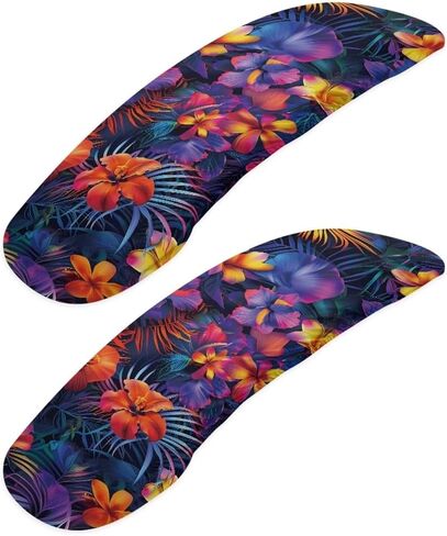 Wanzuoeng Tropical Hibiscus Printed Office Chair Armrest Covers Set of 2, Palm Tree Leaf Printed Stretchy Soft Office Chair Arms Rest Covers Arms Protector Covers for Office Computer Chair in Kuwait